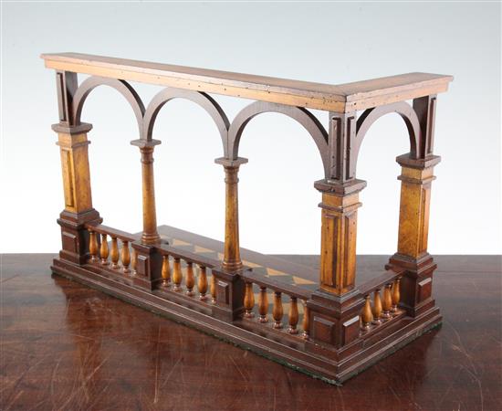 A treen architectural book stand, 16in.